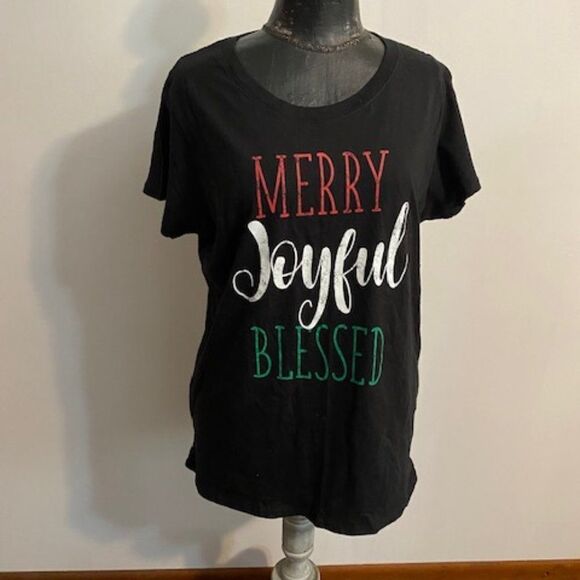 Holiday Time Black T-shirt, size 2X - Picture 1 of 3